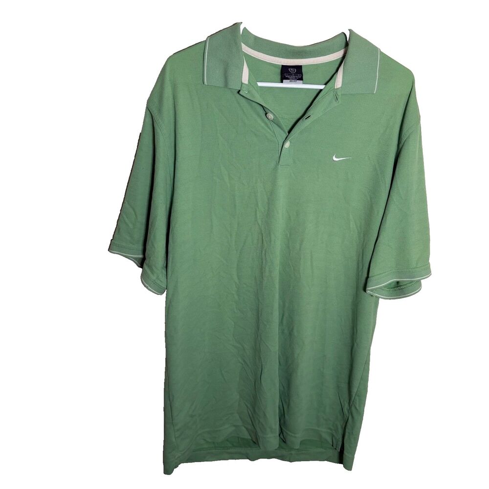 Nike Golf Polo Shirt Men's Large Green Short Sleeve Collared Athletic Top